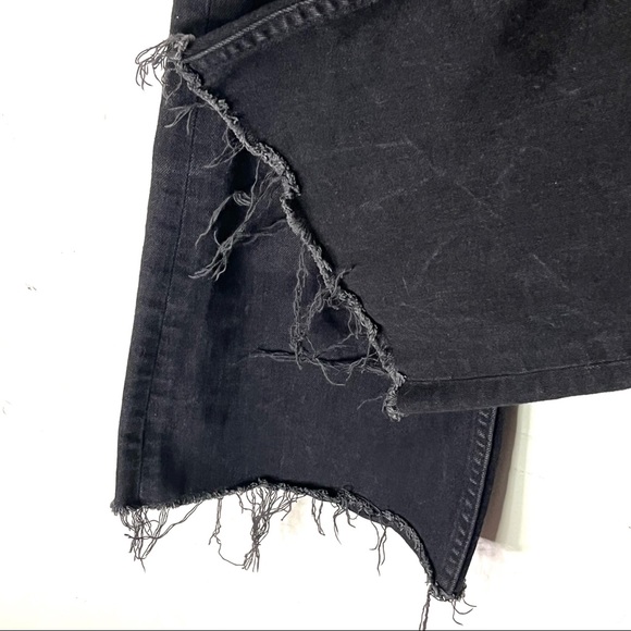 All Saints Heidi Cropped Flare Jeans Black Raw Hem Women’s Size 29 - Picture 9 of 12
